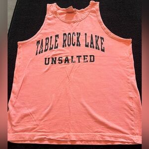Orange Table Rock Lake Tank Top Small